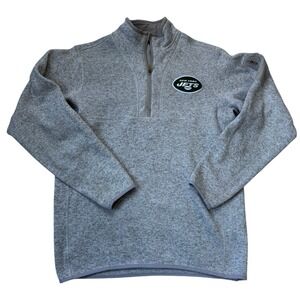 NY‎ Jets Heather Gray 1/4 Zip Pullover Large